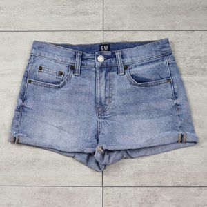 GAP Denim 1969 Cuffed Medium Wash Blue Jean Shorts